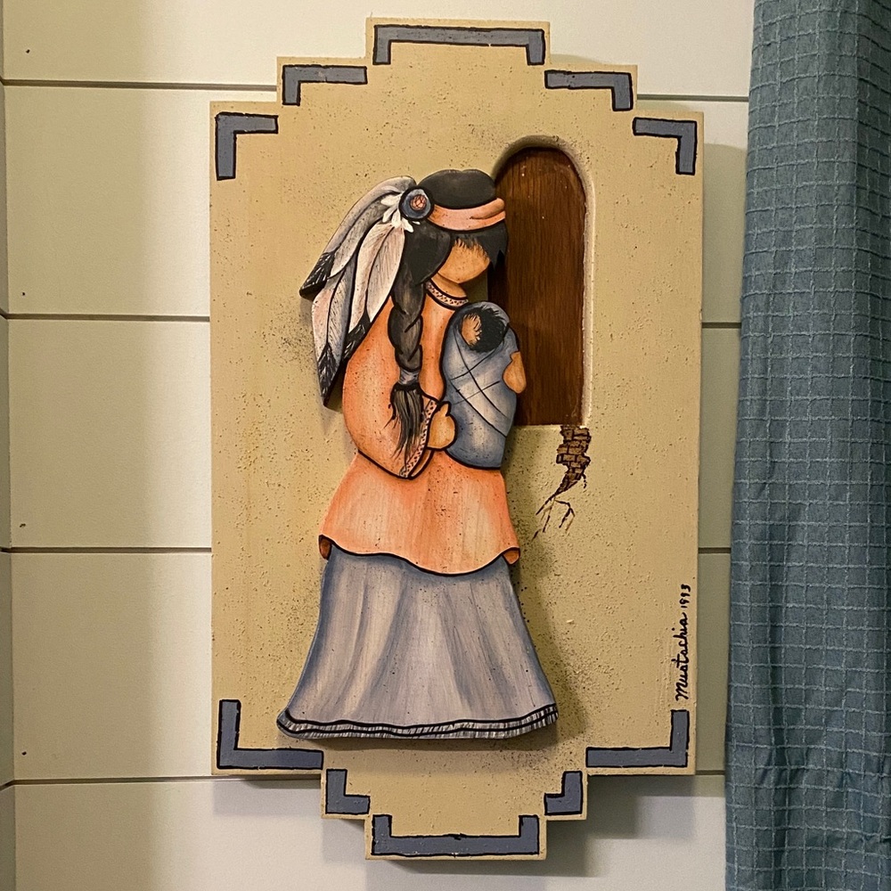Handcrafted Wall Art with Mother and Child Design